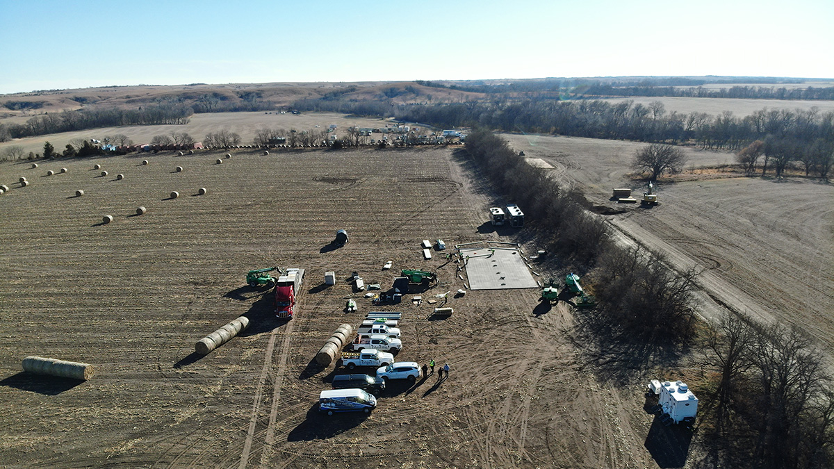 TC Energy response staging area on Saturday, Dec. 10, 2022, in Washington County, Kansas.