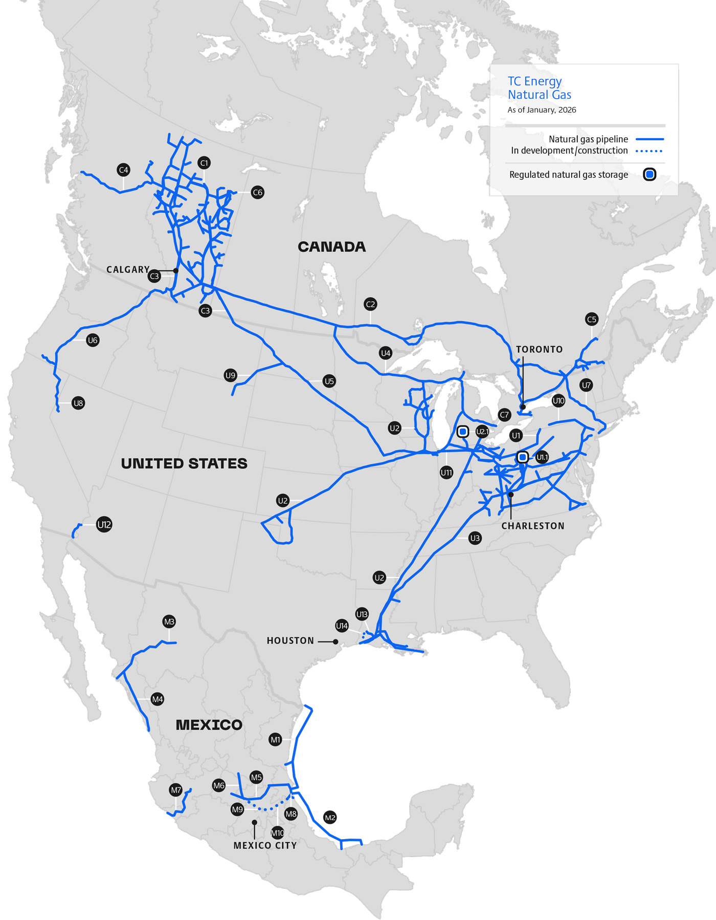 TC Energy natural gas map