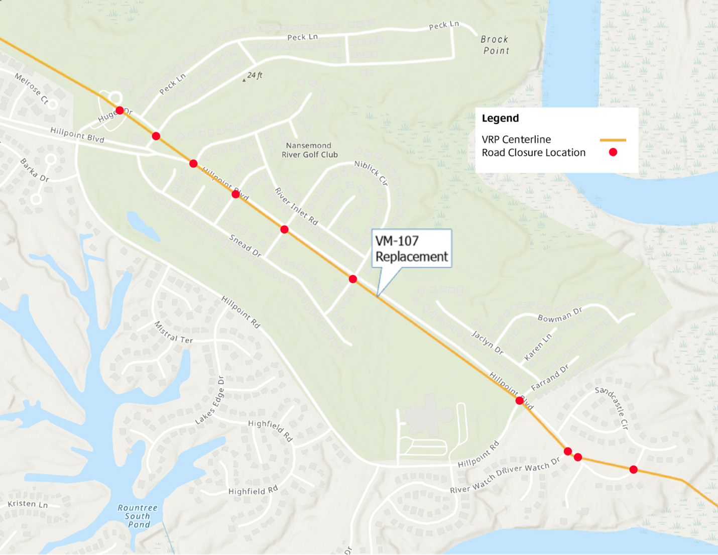 VRP construction update map