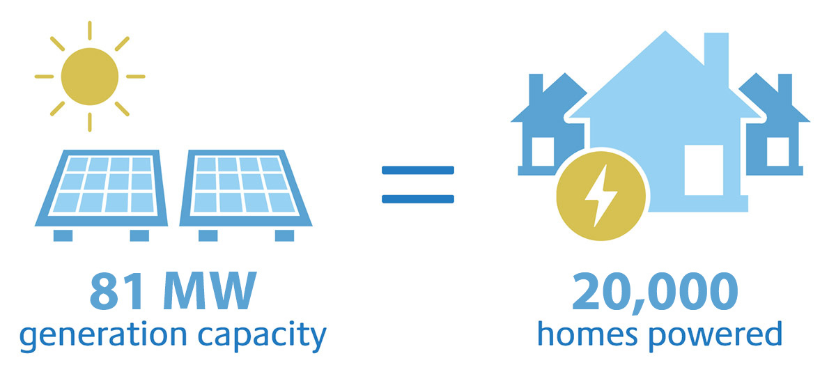 Saddlebrook Power + Storage: 81 Megawatts generation capacity =  20,000 homes powered