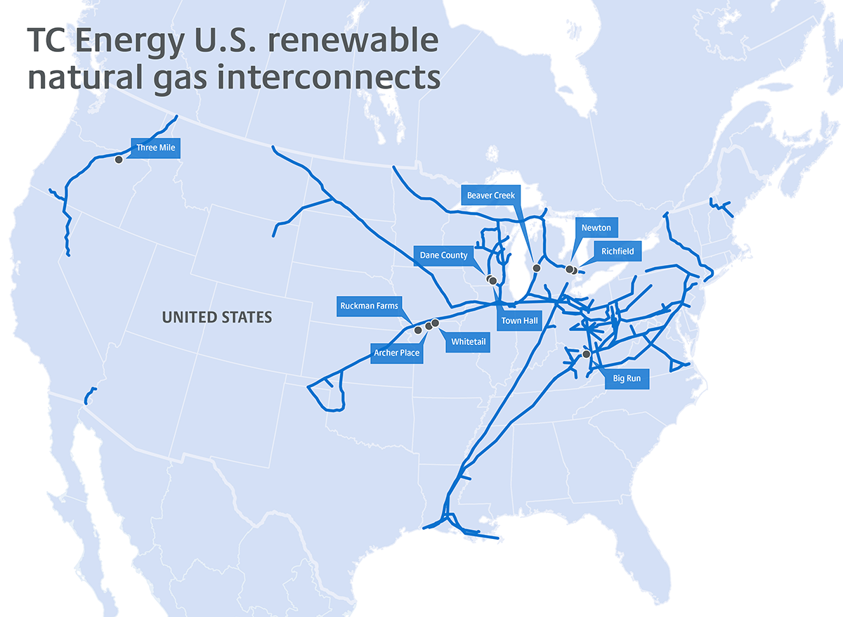 TC Energy U.S. renewable natural gas interconnects