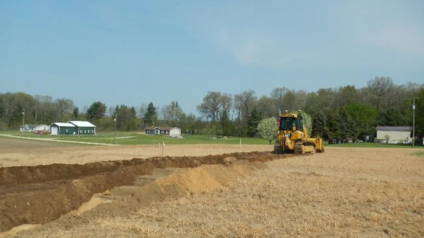 Site preparation at the Sandyview meter station interconnect near Hamilton, Michigan