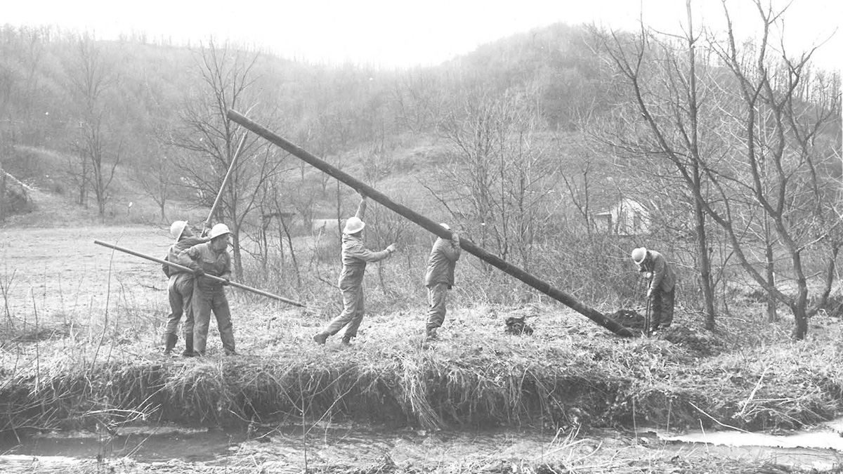 Snapshots from the past&mdash;early pipeline work and operations, preserved from our Charleston office. 